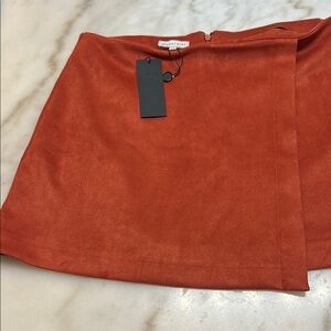 Gianni Bini Orange Wrap Mini Skirt Casual